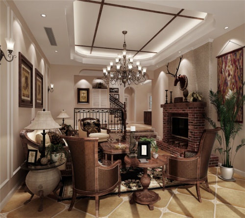 美式風格-富力灣,富力灣別墅美式風格220平米別墅裝修設計圖片_樣板間_實景圖-搜房網裝修設計網